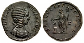 Julia Domna. Augusta, AD 193-217. Æ Sestertius (31mm, 26.55 g, 12h). Rome mint. Struck AD 215.