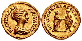 Plautilla. Augusta, AD 202-205. AV Aureus (20mm, 7.34 g, 12h). Rome mint. Struck under Caracalla, AD 202-205.