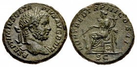 Geta. AD 209-211. Æ As (25mm, 10.21 g, 12h). Rome mint. Struck AD 211.