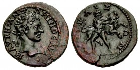 Elagabalus. AD 218-222. Æ (26mm, 7.17 g, 12h). Labor of Herakles type. Nicaea (Bithynia) mint.