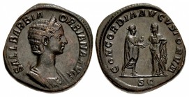 Orbiana. Augusta, AD 225-227. Æ Sestertius (30mm, 22.16 g, 12h). Rome mint. Special Marriage Issue under Severus Alexander, AD 225.