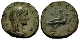 Diva Paulina. Died before AD 235. Æ Sestertius (28mm, 18.76 g, 12h). Consecration issue. Rome mint. 2nd emission of Maximinus I, AD 236.