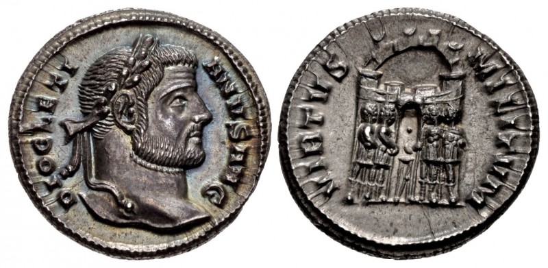 Diocletian. AD 284-305. AR Argenteus (18mm, 3.34 g, 6h). Siscia mint. Struck cir...