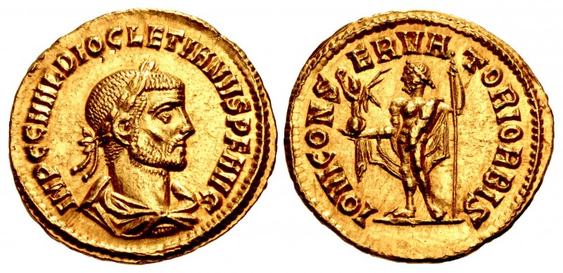 Diocletian. AD 284-305. AV Aureus (19mm, 4.63 g, 6h). Cyzicus mint. Struck AD 28...