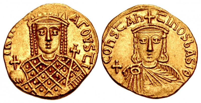 Constantine VI & Irene. 780-797. AV Solidus (19mm, 4.41 g, 6h). Constantinople m...