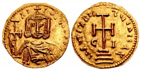 Nicephorus I, with Stauracius. 802-811. AV Solidus (20mm, 3.76 g, 10h). Uncertain Sicilian mint, probably Syracuse. Struck circa 802/3.