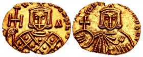 Leo V the Armenian, with Constantine. 813-820. AV Solidus (20mm, 3.82 g, 6h). Syracuse mint. Struck circa 815-817.