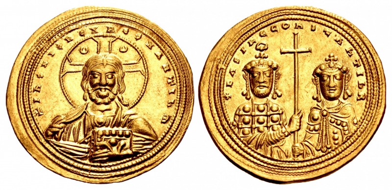 Basil II Bulgaroktonos, with Constantine VIII. 976-1025. AV Solidus (25mm, 4.42 ...