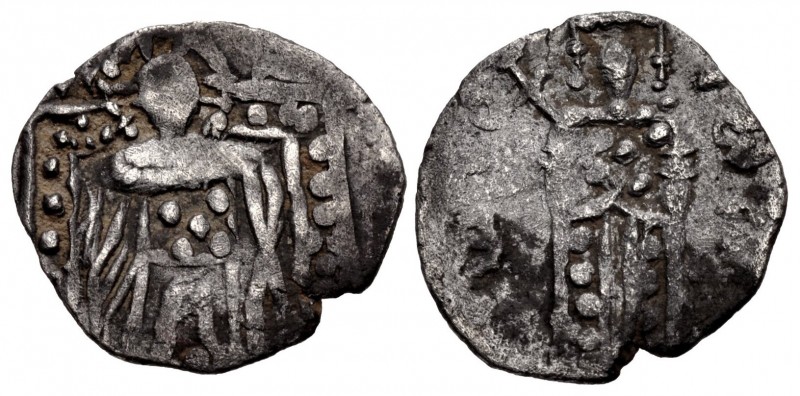 Andronicus IV Palaeologus. Usurper, 1376-1379. AR Basilikon (14mm, 0.61 g, 2h). ...