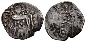 Andronicus IV Palaeologus. Usurper, 1376-1379. AR Basilikon (14mm, 0.61 g, 2h). Constantinople mint.