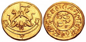 INDIA, Princely States. Rewa. Gulab Singh. VS 1975-2003 / AD 1918-1946. AV Mohur (22.5mm, 11.63 g, 12h). Commemorating his ascension. Dated VS 1976 (A...