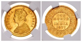 INDIA, Colonial. British India. Victoria. Queen of the United Kingdom, 1837-1901; Empress of India, 1876-1901. AV Mohur (26mm, 12h). Calcutta mint. Da...