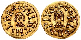 VISIGOTHS, Spain. Swinthila. 621-631. AV Tremissis (21mm, 1.34 g, 6h). Cordoba mint.