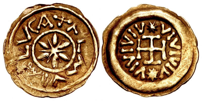 LOMBARDS, Tuscany. Municipal coinage. Circa 700-750. Pale AV Tremissis (16mm, 1....