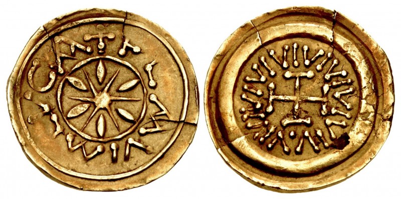 LOMBARDS, Tuscany. Municipal coinage. Circa 700-750. AV Tremissis (16mm, 1.36 g,...