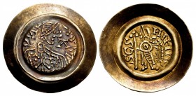 LOMBARDS, Lombardy & Tuscany. Liutprand. 712-744. AV Tremissis (23mm, 1.17 g, 3h).