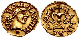 MEROVINGIANS, Banassac. Circa 620-640. AV Tremissis (14mm, 1.27 g, 6h). Maximinus, moneyer.