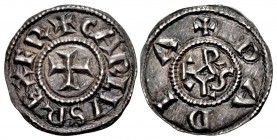 CAROLINGIANS. Charlemagne (Charles the Great). As Charles I, King of the Franks, 768-814. AR Denier (20mm, 1.75 g, 6h). Pavia mint. Struck 793/4-812.