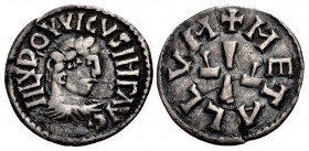 CAROLINGIANS. Louis 'le Pieux' (the Pious). As Emperor Louis I, 814-840. AR Denier (18.5mm, 1.36 g, 2 or 8h). Class 1. Metallum (Melle) mint. Struck 8...