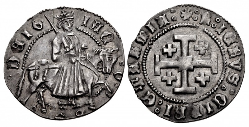 CRUSADERS, Lusignan Kingdom of Cyprus. James II. 1460-1473. AR Gros (25.5mm, 3.3...