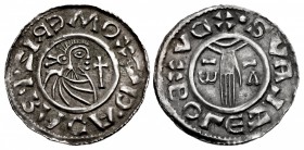 BOHEMIA. Boleslav II Pobožný. Duke, 972-999. AR Denár (21mm, 1.36 g, 12h). Praha (Prague) mint; Omeriz, moneyer.