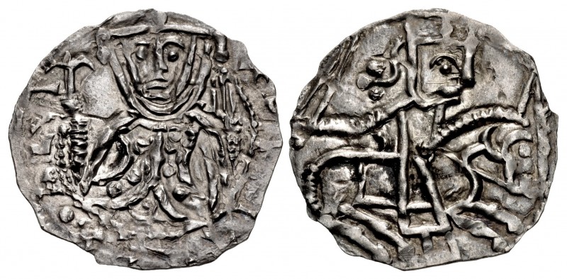 DENMARK. Erik II Emune. 1134-1137. AR Pfennig (20mm, 0.90 g, 3h). Lund mint; Alw...