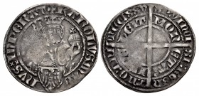 GERMANY, Aachen. Civic issues. AR Jungheitgroschen (26.5mm, 2.17 g, 7h). In the name of the Holy Roman emperor Charlemagne. Aachen mint. Dated 1375 (i...