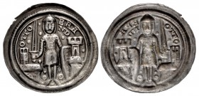 GERMANY, Brandenburg (Margrafschaft). Otto I . 1157-1184. AR Bracteate (28mm, 0.97 g). Brandenburg mint.