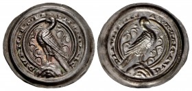 GERMANY, Falkenstein (Grafschaft). Burkhard II. 1142-1174. AR Bracteate (29mm, 0.81 g). Ermsleben mint.