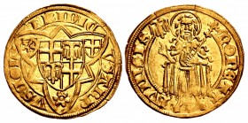 GERMANY, Köln (Erzbistum). Friedrich III von Saarwerden. 1378-1414. AV Gulden (22.5mm, 3.51 g, 10h). Bonn mint. Struck 1409.