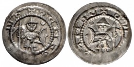 GERMANY, Meißen (Markgrafschaft). Konrad I der Große. 1130-1156. AR Bracteate (30mm, 0.85 g).