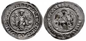 GERMANY, Quedlinburg (Abtei). Beatrix II von Winzeburg. 1130-1168. AR Bracteate (32mm, 0.84 g).