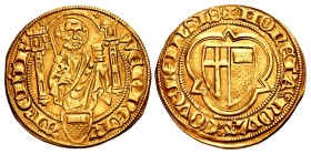 GERMANY, Trier (Erzbistum). Werner von Falkenstein. 1388-1418. AV Gulden (22mm, 3.52 g, 11h). Koblenz mint. Struck after 1404.