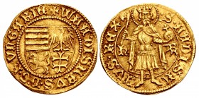 HUNGARY, Magyar Királyság (Kingdom of Hungary). Wladislaw I. 1440-1444. AV Aranyforint (22mm, 3.56 g, 5h). Nagyszeben (Hermannstadt) mint; Miklós Pfef...