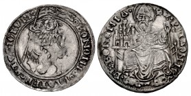 ITALY, Bologna. temp. Sante or Giovanni II Bentovoglio. 1445-1506. AR Grossone (30mm, 3.32 g, 11h).