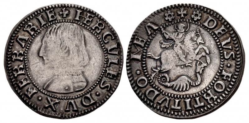 ITALY, Ferrara. Ercole I d'Este. 1471-1505. AR Grossone (26mm, 3.77 g, 7h). Bare...