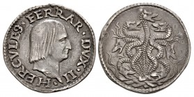 ITALY, Ferrara (ducato). Ercole I d'Este. 1471-1505. AR Quarto – Testone (27mm, 7.64 g, 2h).