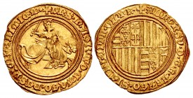ITALY, Napoli (Regno). Alfonso I il Magnanimo (the Magnanimous) d'Aragona. 1442-1458. AV Sesquiducato – Alfonsino (28mm, 5.24 g, 8h). Gaeta or Napoli ...