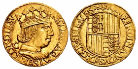 ITALY, Napoli (Regno). Ferdinando I (Don Ferrante). 1458-1494. AV Ducato (23mm, 3.51 g, 9h). Napoli (Naples) mint; Jacopo Cotrullo, maestro di zecca. ...