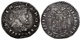ITALY, Napoli (Regno). Carlo I di Spagna (Carlo V, Sacro Romano Impero). 1516-1554. AR Tarì (29mm, 5.92 g, 2h). Napoli (Naples) mint; Luigi Ram, maest...