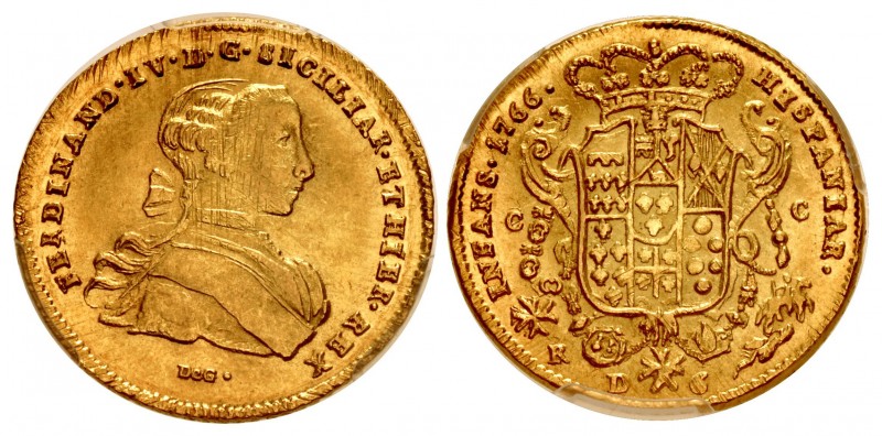 ITALY, Napoli (Regno). Ferdinando IV. First Reign in Napoli, 1759-1799. AV 6 Duc...