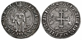 ITALY, Papale (Stato pontificio). John XXII. 1316-1334. AR Grosso – Carlin (25mm, 3.81 g, 6h). Pont-de-Sorgues (Avignon) mint. Struck 1317-1321.