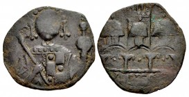 ITALY, Salerno. Roberto il Guiscardo. Prince, 1077-1085. Æ Follaro (27mm, 5.08 g, 10h).