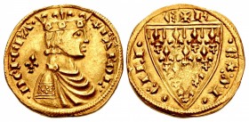 ITALY, Sicilia (Regno). Carlo I d'Angiò. 1266-1282. AV Reale (21mm, 5.26 g, 6h). Kowalski Class B. Brindisi mint. Struck 1266-1278.