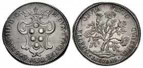 ITALY, Toscana (Granducato). Cosimo III de Medici. 1670-1723. AR Pezza della rosa (44mm, 25.83 g, 6h). Livorno mint. Dated 1699.