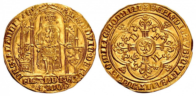 LOW COUNTRIES, Vlaanderen (Flanders). Lodewijk II van Male. 1346-1384. AV Gouden...