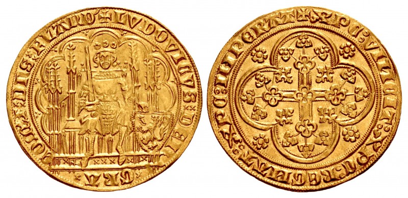 LOW COUNTRIES, Vlaanderen (Flanders). Lodewijk II van Male. 1346-1384. AV Nieuw ...