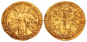LOW COUNTRIES, Vlaanderen (Flanders). Filips de Stoute (the Bold). 1384-1404. AV Gouden Engel (33mm, 6.20 g, 9h). Gand (Ghent) mint.