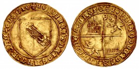 SPAIN, Castile & León. Juan II. 1406-1454. AV Dobla de la banda (26mm, 3h) (31.5mm, 4.45 g, 9h). Sevilla (Seville) mint. Struck 1430-1454.