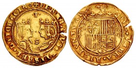 SPAIN, Castile & León. Fernando V & Isabel I (Los Reyes Católicos - the Catholic royals). 1474-1504. AV Double Excelente (29mm, 6.94 g, 7h). Sevilla (...